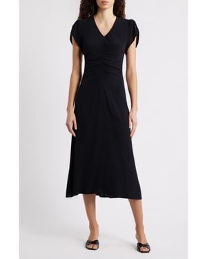 Caslon Ruched Midi Dress - Black