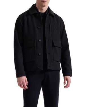 Bugatchi Tweed Jacket With Removable Quilted Vest - Black