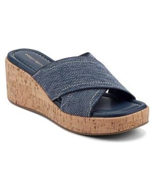 Easy Spirit Fawn Wedge Slide Sandal - Blue
