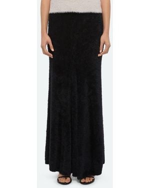 Helmut Lang Grunge Faux Fur Maxi Skirt - Black