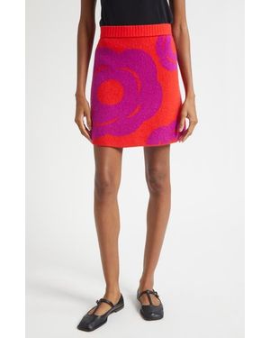 Marimekko Lovea Tumma Sweater Knit Skirt - Red