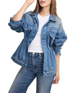 GOOD AMERICAN Barrel Sleeve Denim Jacket - Blue