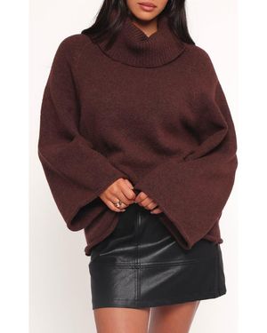 Petal & Pup Bindy Oversize Turtleneck Sweater - Brown