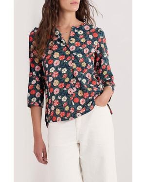 Seasalt Cornwall Watercolor Sketch Floral Print Woven Shirt - Multicolor