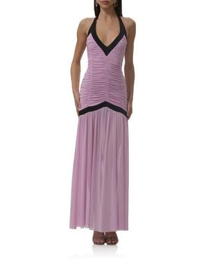 AFRM Melissa Shirred Drop Waist Dress - Purple