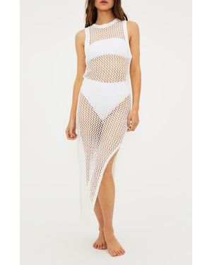 Beach Riot Holly Sheer Open Knit Cover-Up Dress - White