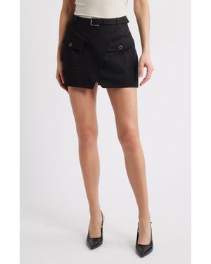 FRAME The Utility Cotton Cargo Miniskirt - Black
