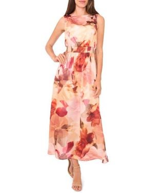 Halogen® Blurred Floral Smocked Waist Maxi Dress - Multicolor