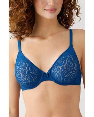 Wacoal Halo Lace Convertible Underwire Bra - Blue