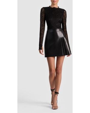 Alice + Olivia Chara Mixed Media Dress - Black