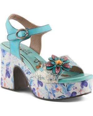 Spring Step Felis Platform Sandal - Blue