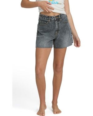 Billabong Riley Raw Hem High Waist Denim Shorts - Gray