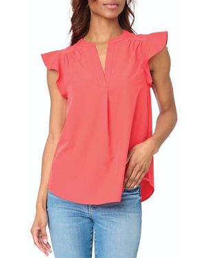 Gibsonlook Flutter Sleeve Top - Red