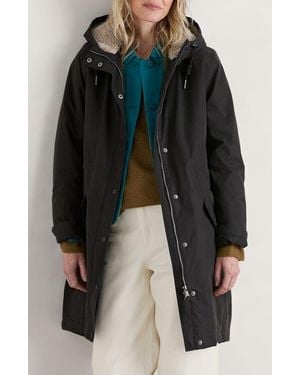 Seasalt Cornwall Plant Hunter Waterproof Hooded Coat - Black