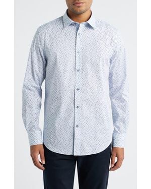 Bugatchi Julian Shaped Fit Button-Up Shirt - White