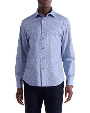Bugatchi James Ooohcotton Floral Button-Up Shirt - Blue