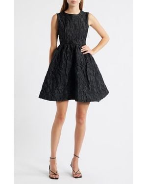 Sister Jane Lucia Jacquard Open Back Minidress - Black