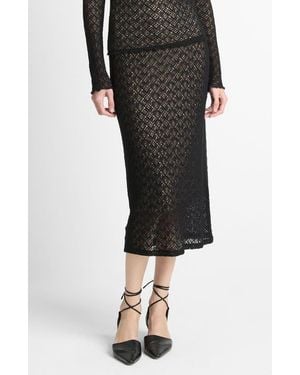Vince Lace Midi Skirt - Black