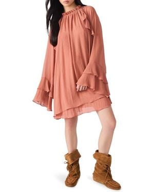 Steve Madden Sofina Long Sleeve Shift Dress - Red