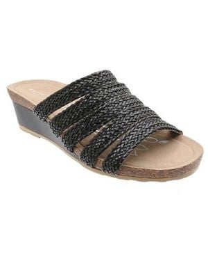 David Tate Fabiana Platform Wedge Slide Sandal - Gray