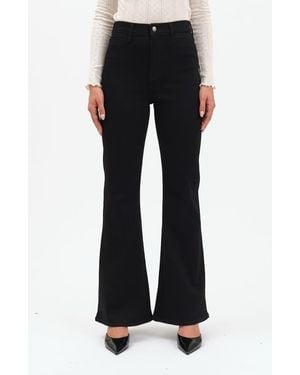 DAZE Sunset High Waist Flare Jeans - Black