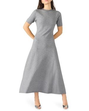 Steve Madden Iridessa Embellished Knit Midi Dress - Gray