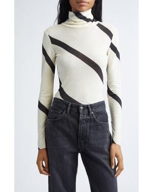 Marimekko Vilina Basso Wool Mock Neck Top - Blue