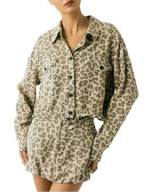 Blank NYC Boxy Leopard Print Button-Up Shirt - Multicolor