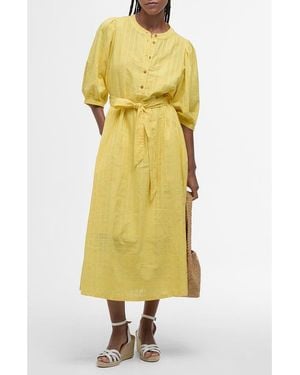 Barbour Heidi Cotton Midi Dress - Yellow