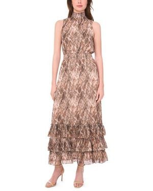 Halogen® Sleeveless Smocked Ruffle Tiered Maxi Dress - Pink