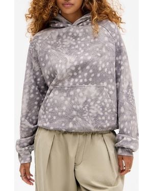 BDG Deer Print Hoodie - Gray