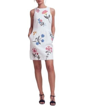 Boden Occasion Floral Embroidered Linen Sheath Dress - Multicolor