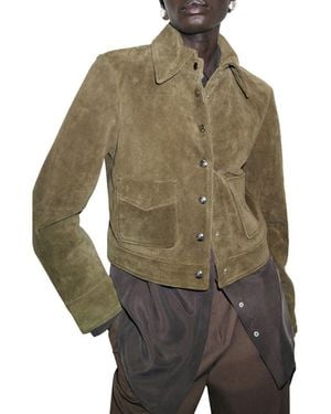 Mango Suede Jacket - Green