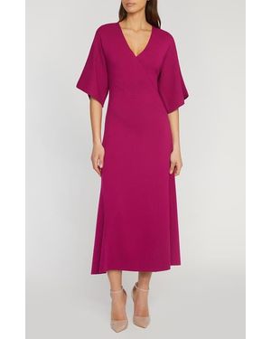 Tahari Dolman Sleeve Surplice Sweater Dress - Pink