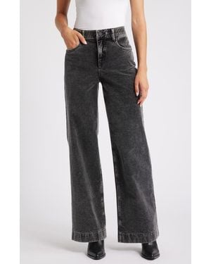 Wit & Wisdom 'Ab'Solution High Waist Wide Leg Corduroy Pants - Black