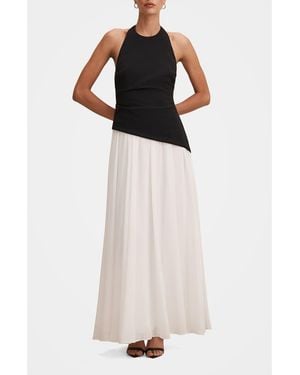 EVER NEW Elise Halter Neck Mixed Media Dress - Multicolor