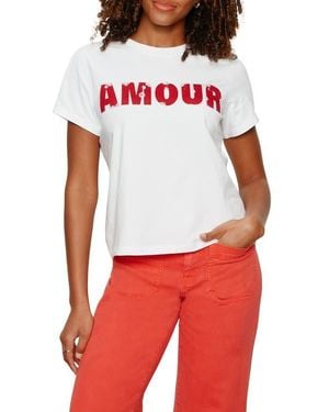 Sanctuary Timeless Amour Embeliished Organic Cotton T-Shirt - Red