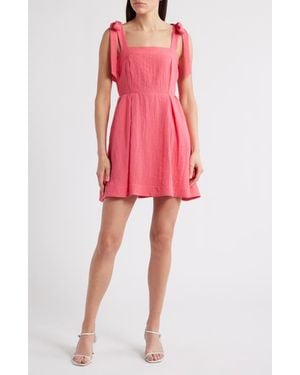 Sam Edelman Tie Strap A-Line Minidress - Red
