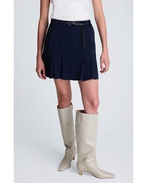 Kenneth Cole Pleat Miniskirt - Blue