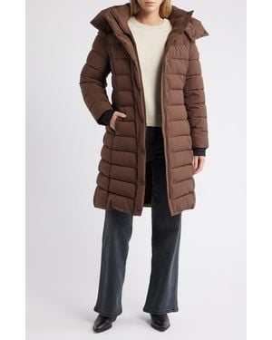 BCBGMAXAZRIA Water Resistant Hooded Puffer Jacket - Brown