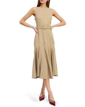 En Saison Autumn Belted Midi Dress - Natural