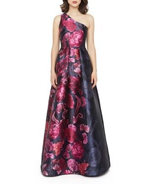 halter dress brown Adrianna Papell Foiled Mermaid Gown With Halter Neckline
