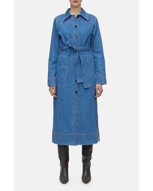 Closed Long Sleeve Denim Midi Shirtdress - Blue