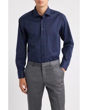 Eterna Cover Modern Fit Non-Iron Cotton Cover Shirt - Blue