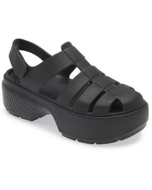 Crocs™ Stomp Platform Fisherman Sandal - Black