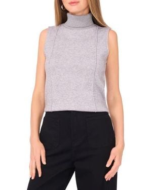 Vince Camuto Rib Turtleneck Sleeveless Sweater - Multicolor