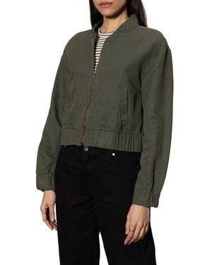 Sanctuary Linen & Cotton Bomber Jacket - Gray