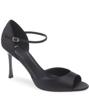 Mango Satin Stiletto Sandal - Black