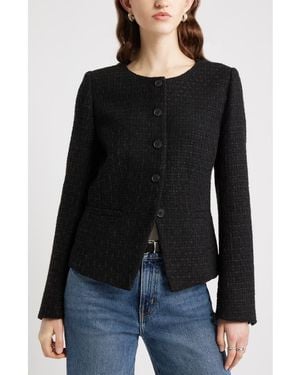 Nordstrom Cutaway Tweed Jacket - Black