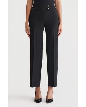 Kasper Extended Button Tab Pants - Black